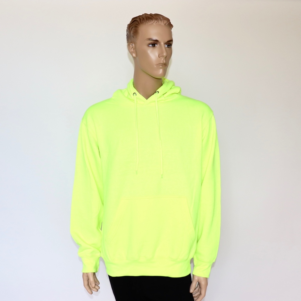 Neon Green Men's Heavy Fleece Hooded Sweatshirt
